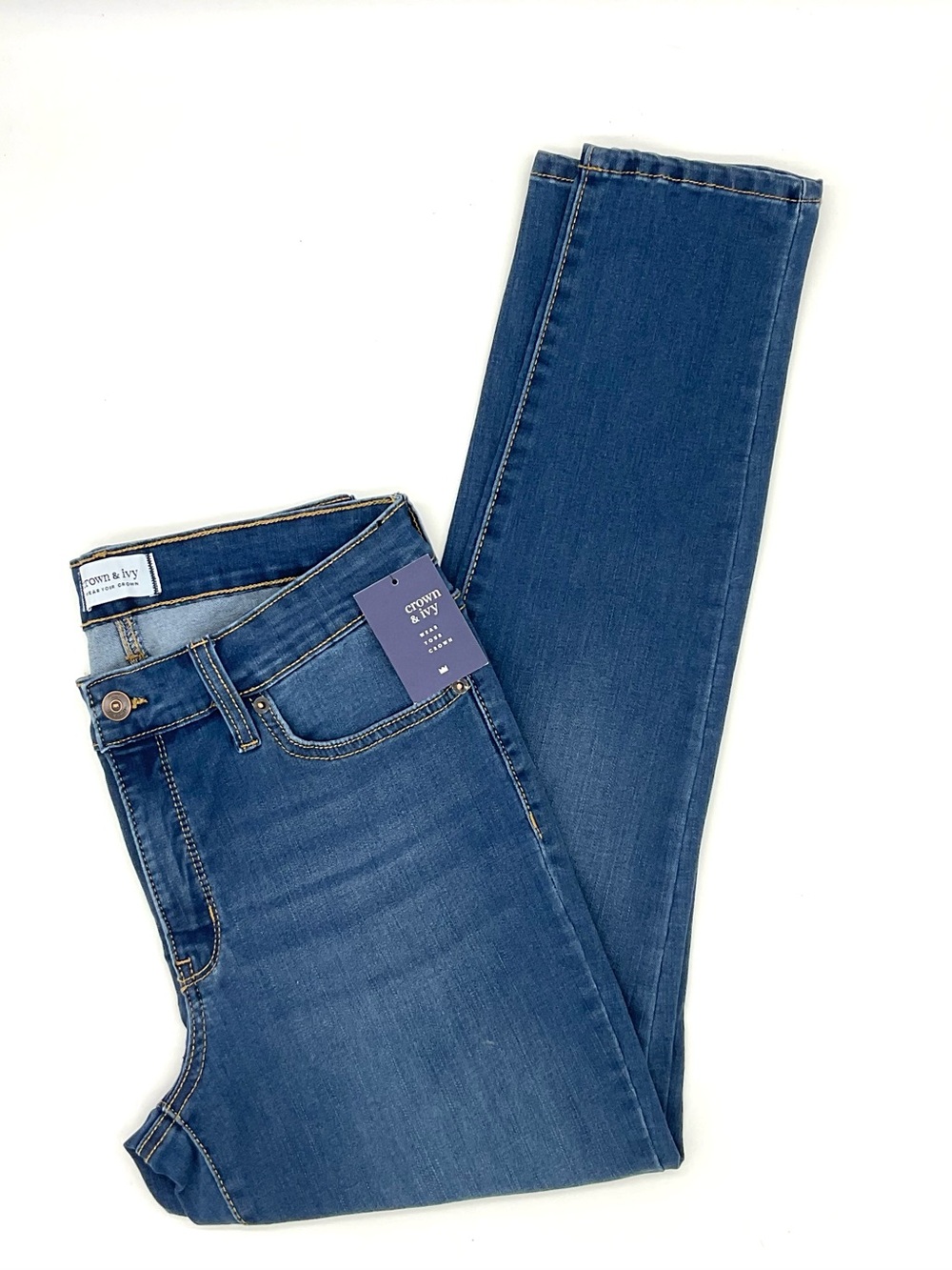 NWT Crown & Ivy Indigo Blue Skinny Jeans, Size 10